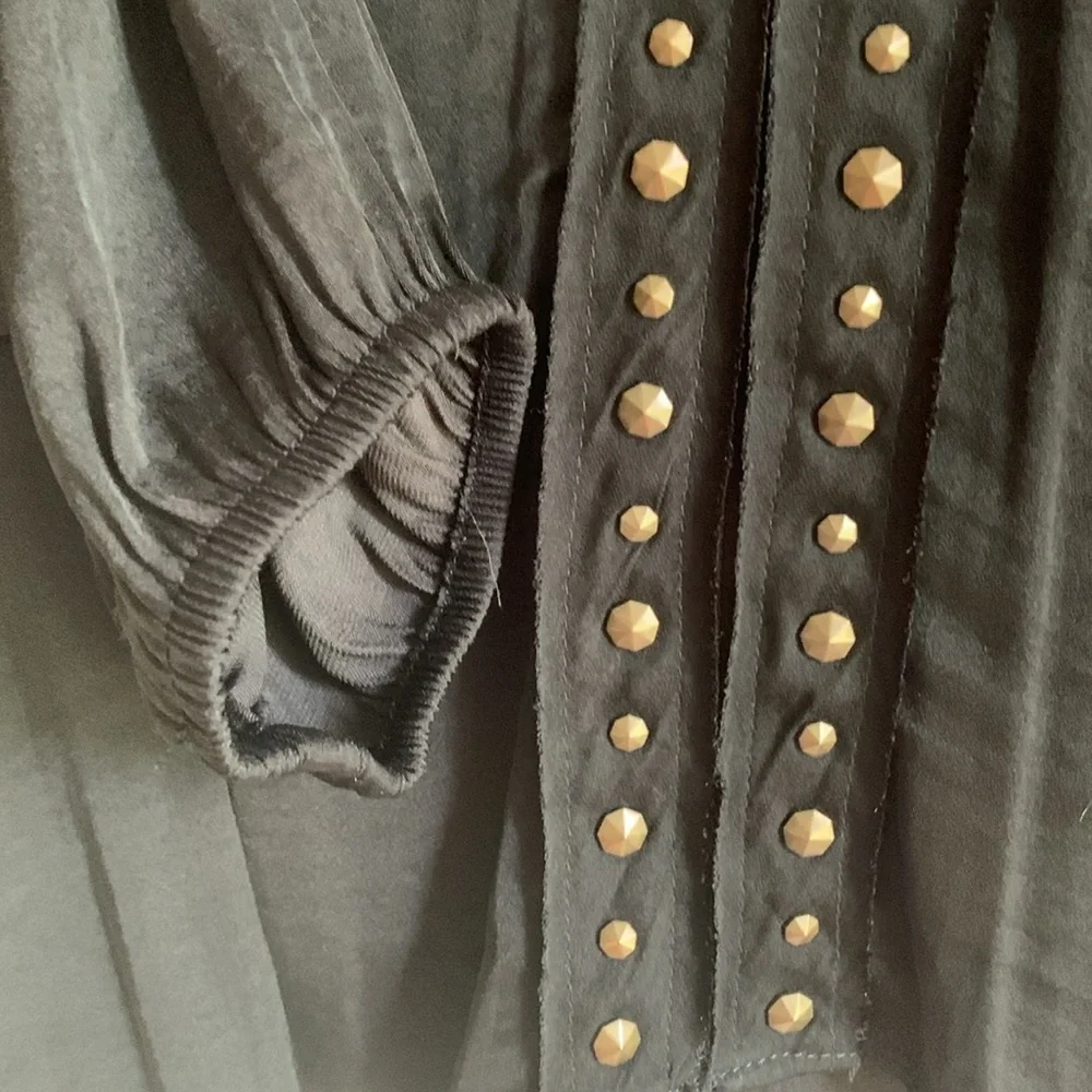 {Vince Camuto} Black Embellished Long Sleeve Blouse - Picture 3 of 6